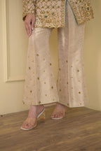 Regal Ivory Silk Dabka Zardozi Ensemble