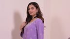 Lavender Silk Hand-Embroidered Suit