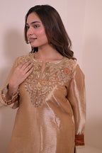 Champagne Gold Tissue Hand-Embroidered Suit