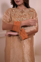 Champagne Gold Tissue Hand-Embroidered Suit