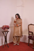 Champagne Gold Tissue Hand-Embroidered Suit