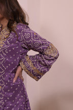 Royal Purple Thread & Hand-Embroidered Crepe Suit