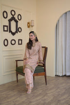 Blush Pink Pure Tissue Hand-Embroidered Suit