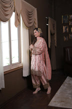 Blush Rose Pakistani Tissue Hand-Embroidered Suit
