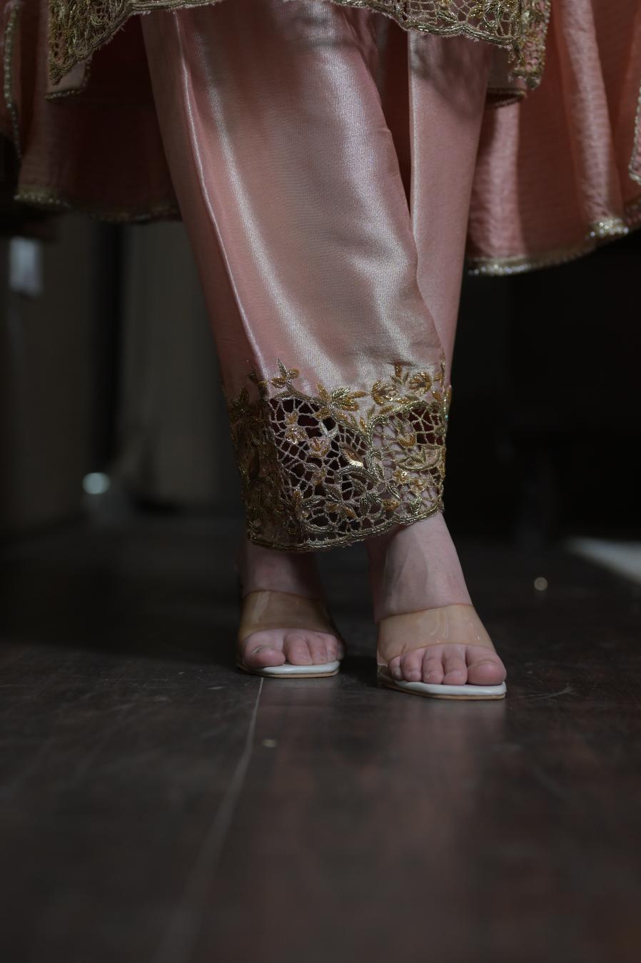 Blush Rose Pakistani Tissue Hand-Embroidered Suit